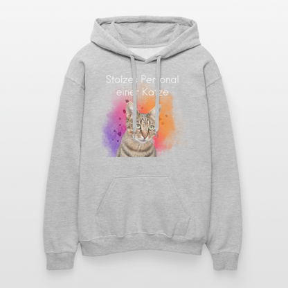 Pedro's Hoodie Stolzes Personal einer Katze White Edition - Hellgrau meliert
