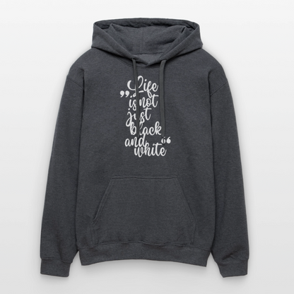 Life is not just black and white Hoodie White Edition - Dunkelgrau meliert