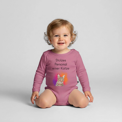 Pedro´s Langarm-Body Stolzes Personal einer Katze Black Edition - Mauve