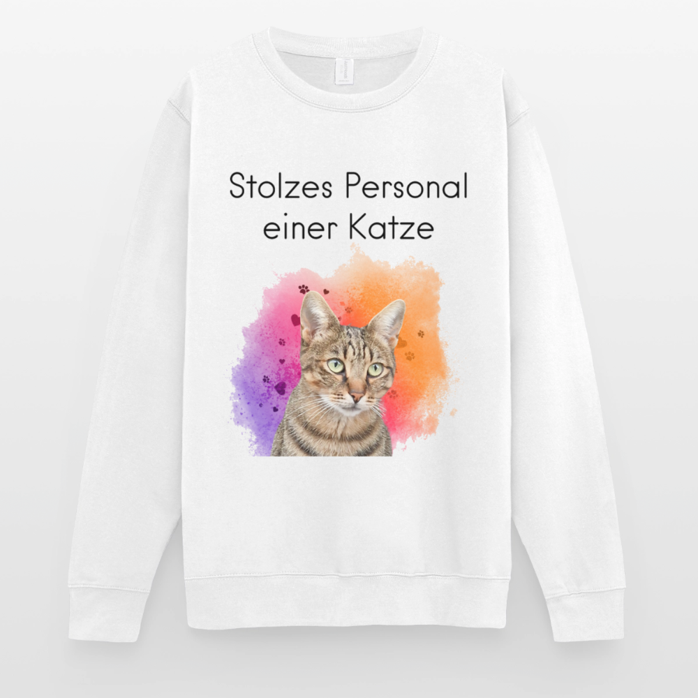 Pedro's Classic Pullover Stolzes Personal einer Katze Black Edition - Weiß