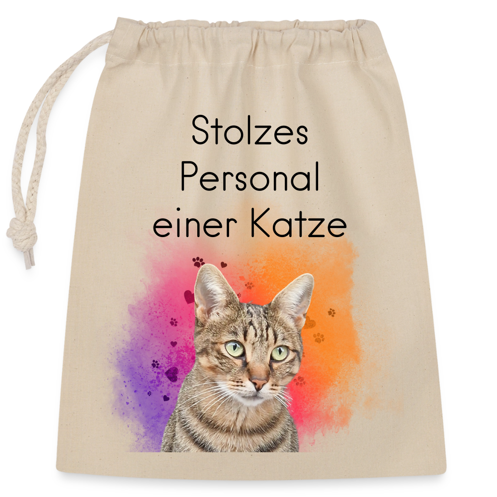 Pedro´s Baumwollbeutel Stolzes Personal einer Katze Black Edition - Natur