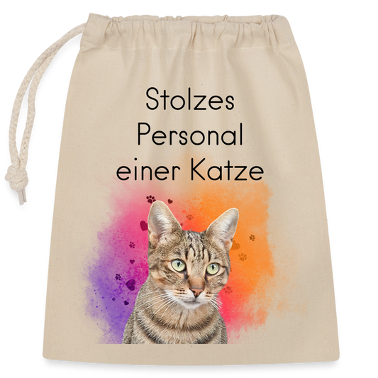 Pedro´s Baumwollbeutel Stolzes Personal einer Katze Black Edition - Natur