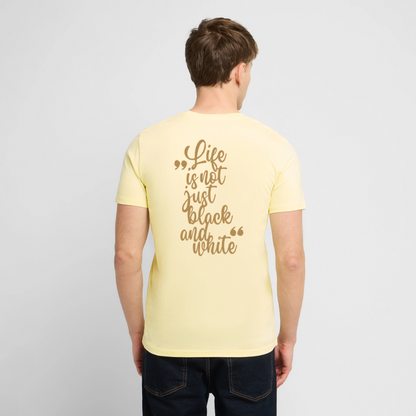 LiNBW. Unisex T-Shirt Premium Crew Brown Edition Life is not just black and white - Creme