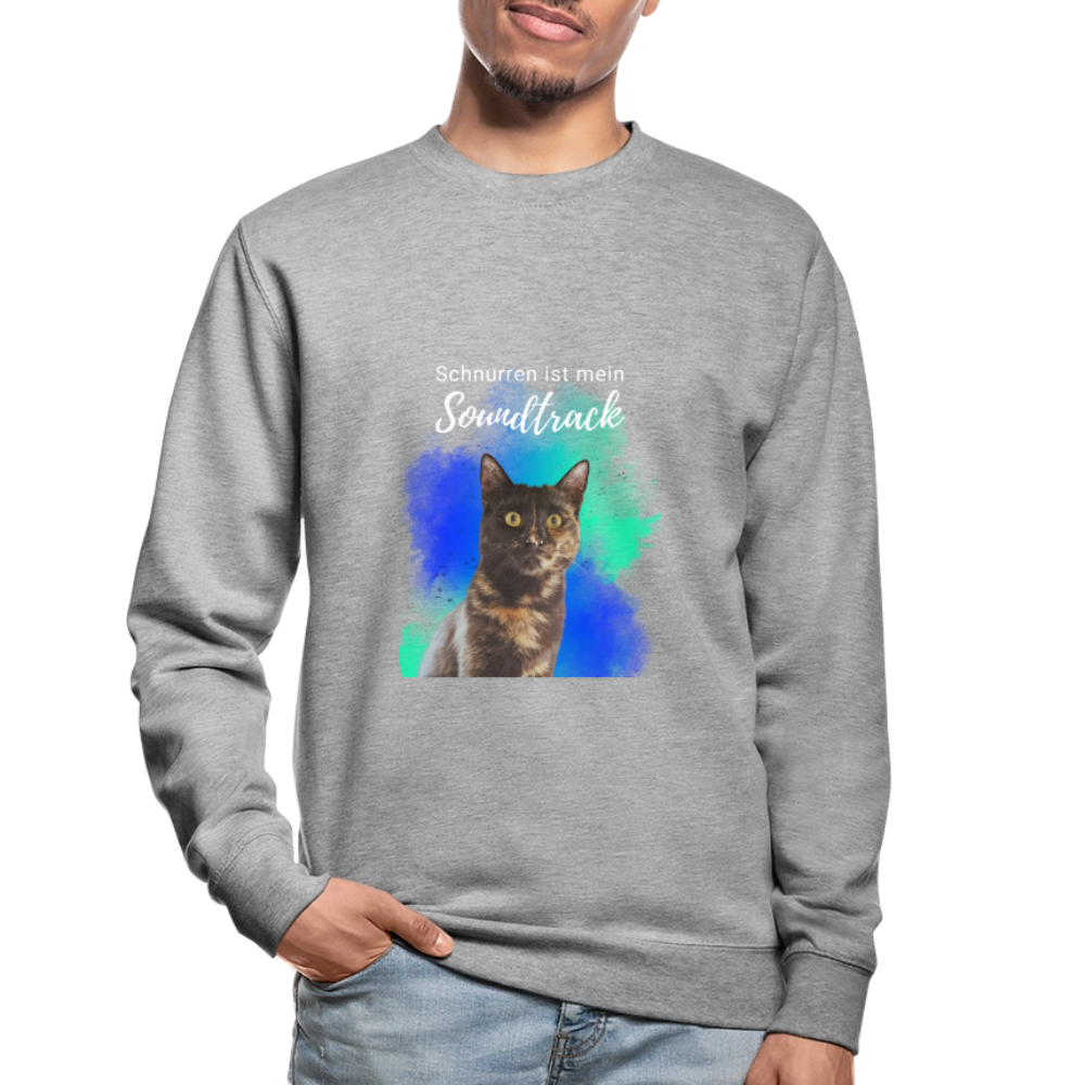 Nala's Classic Pullover Schnurren ist mein Soundtrack White Edition - Weißgrau meliert