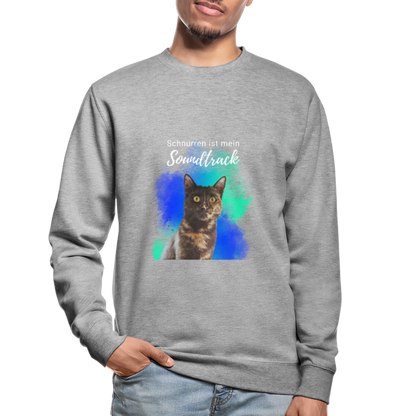 Nala's Classic Pullover Schnurren ist mein Soundtrack White Edition - Weißgrau meliert
