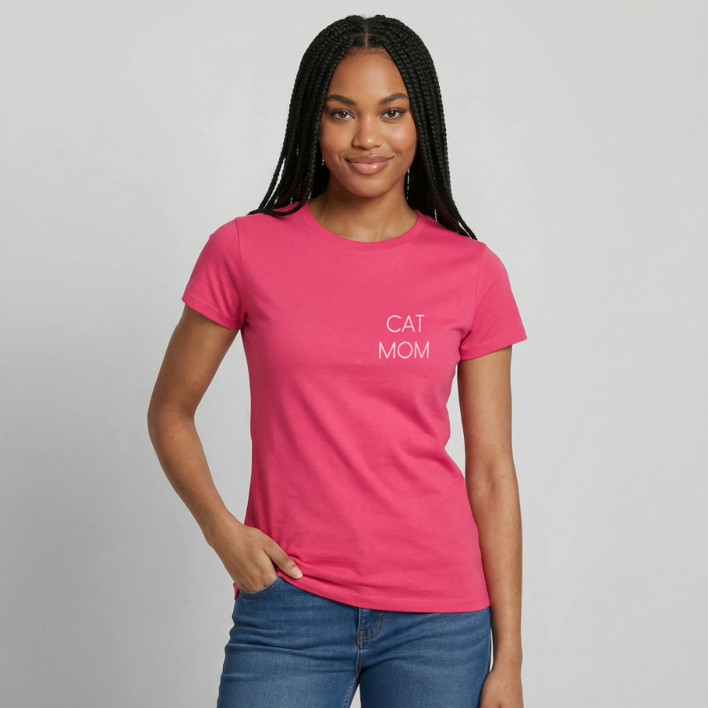 Pedro's T-Shirt CAT MOM Stolzes Personal einer Katze White Edition - Azalea