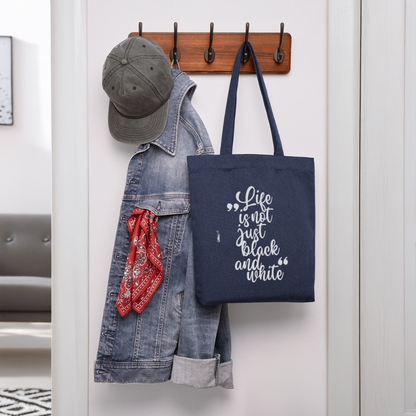 Life is not just black and white Stoffbeutel White Edition - melange Blue