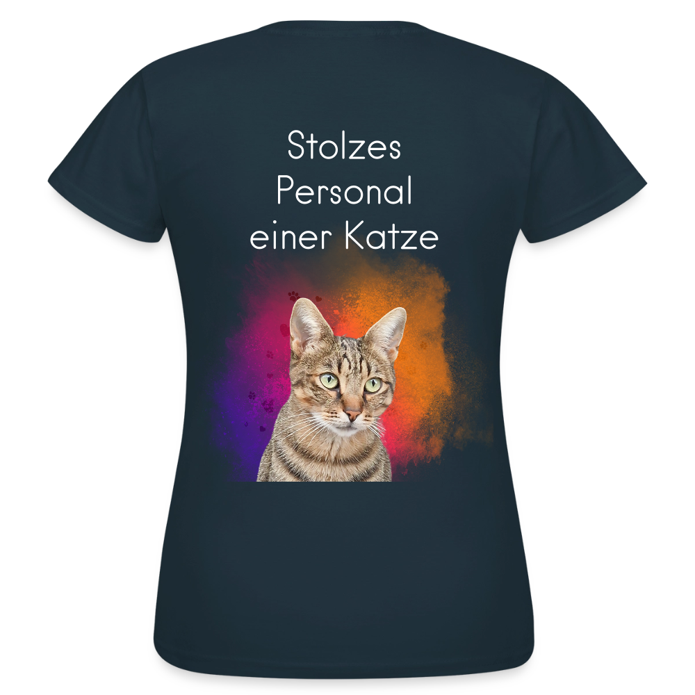 Pedro's T-Shirt CAT MOM Stolzes Personal einer Katze White Edition - Navy