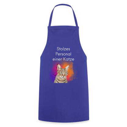 Pedro´s Kochschürze Stolzes Personal einer Katze White Edition - Royalblau