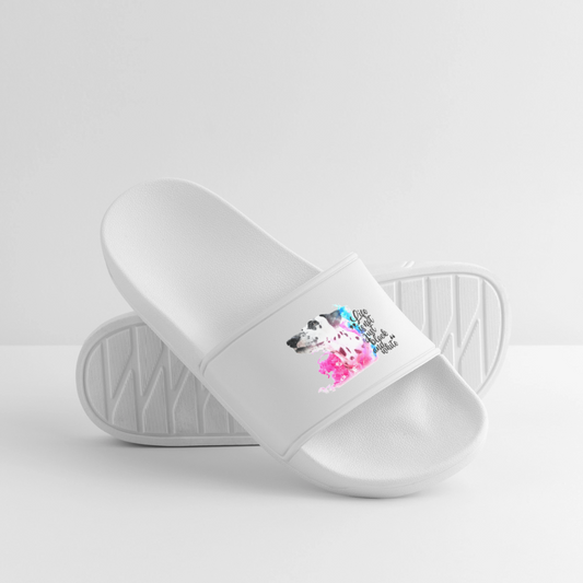 Boa´s Badelatschen für Frauen Splash Edition Life is not just black and white - Weiß