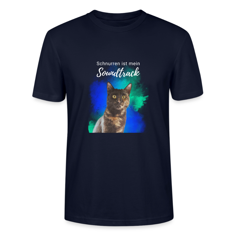 Nala's Unisex T-Shirt Premium Schnurren ist mein Soundtrack White Edition - Navy