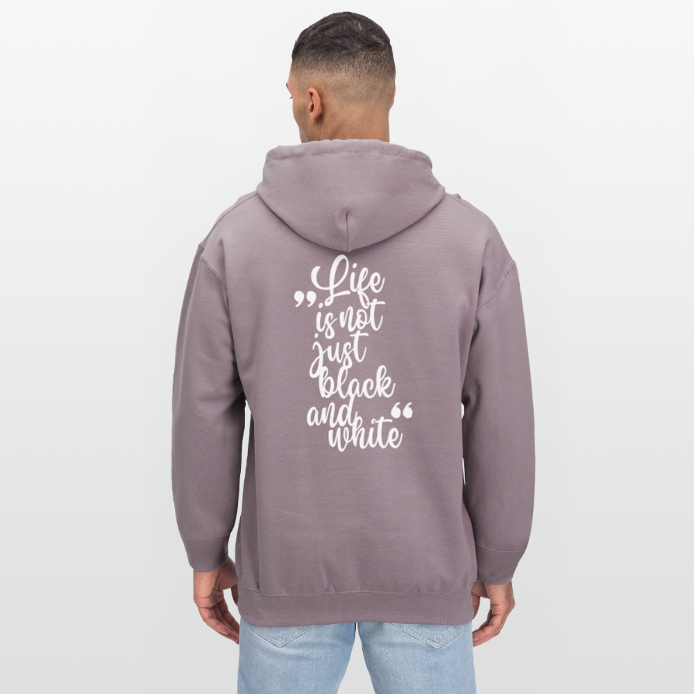 LiNBW. Crew Hoodie White Edition Life is not just black and white - Lilagrau 
