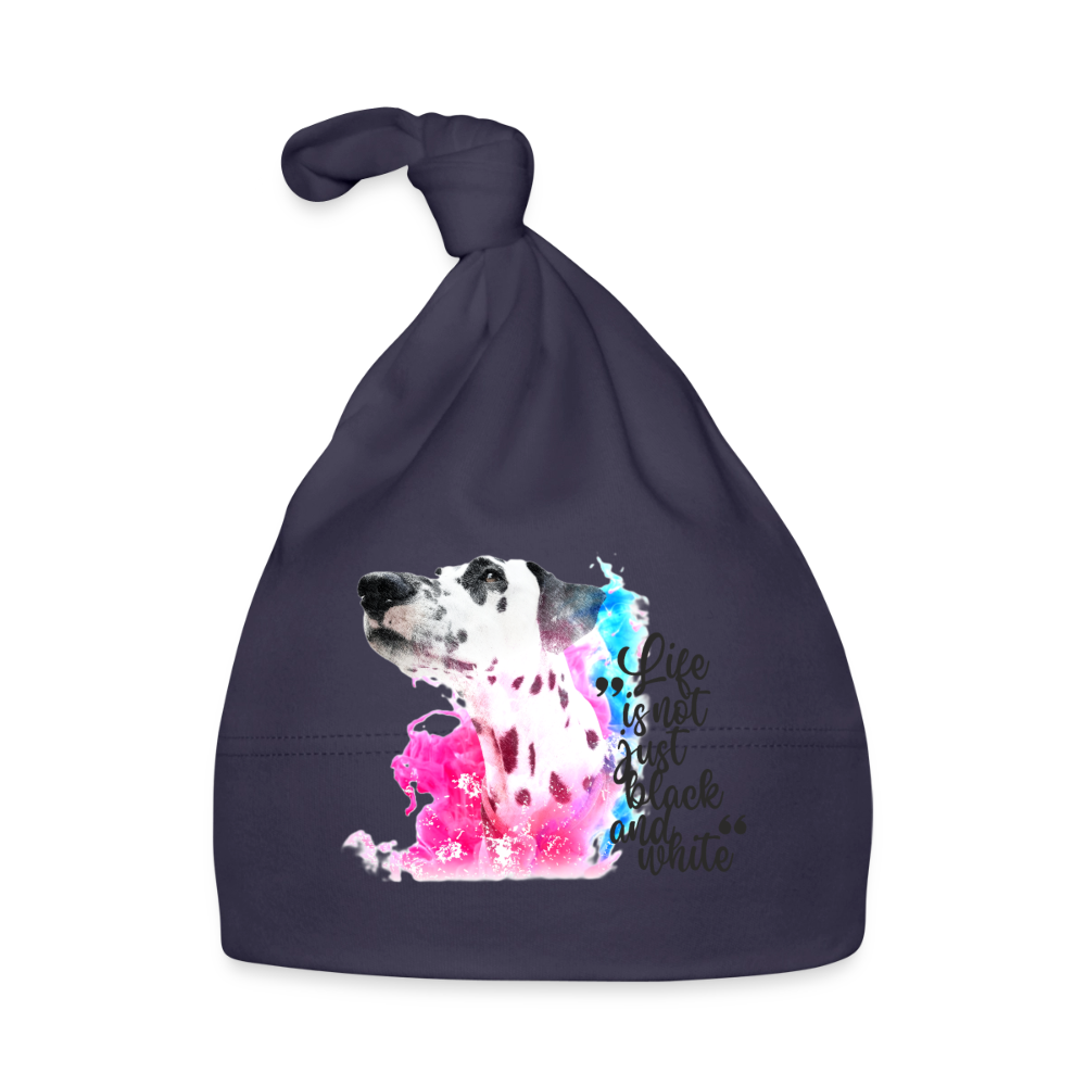 Boa´s Baby Mütze Splash Life is not just black and white - Navy