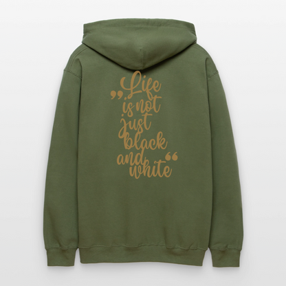 LiNBW. Crew Hoodie Brown Edition Life is not just black and white - Militärgrün