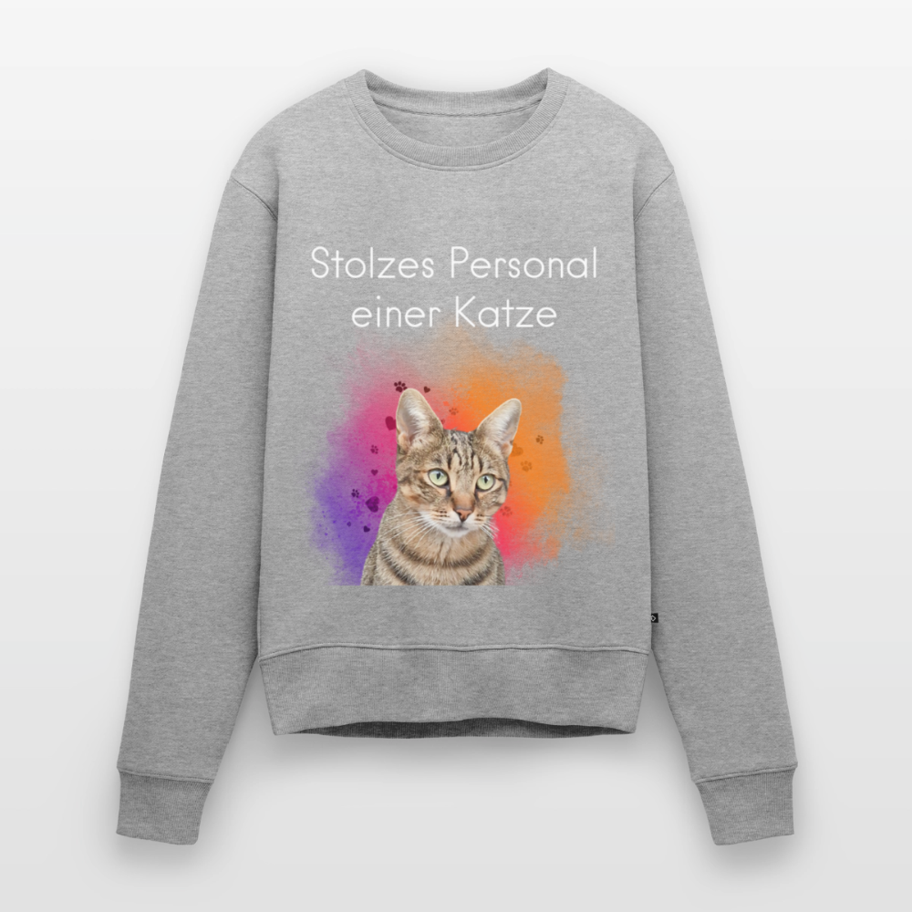 Pedro's Pullover Stolzes Personal einer Katze White Edition - Grau meliert