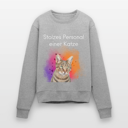 Pedro's Pullover Stolzes Personal einer Katze White Edition - Grau meliert