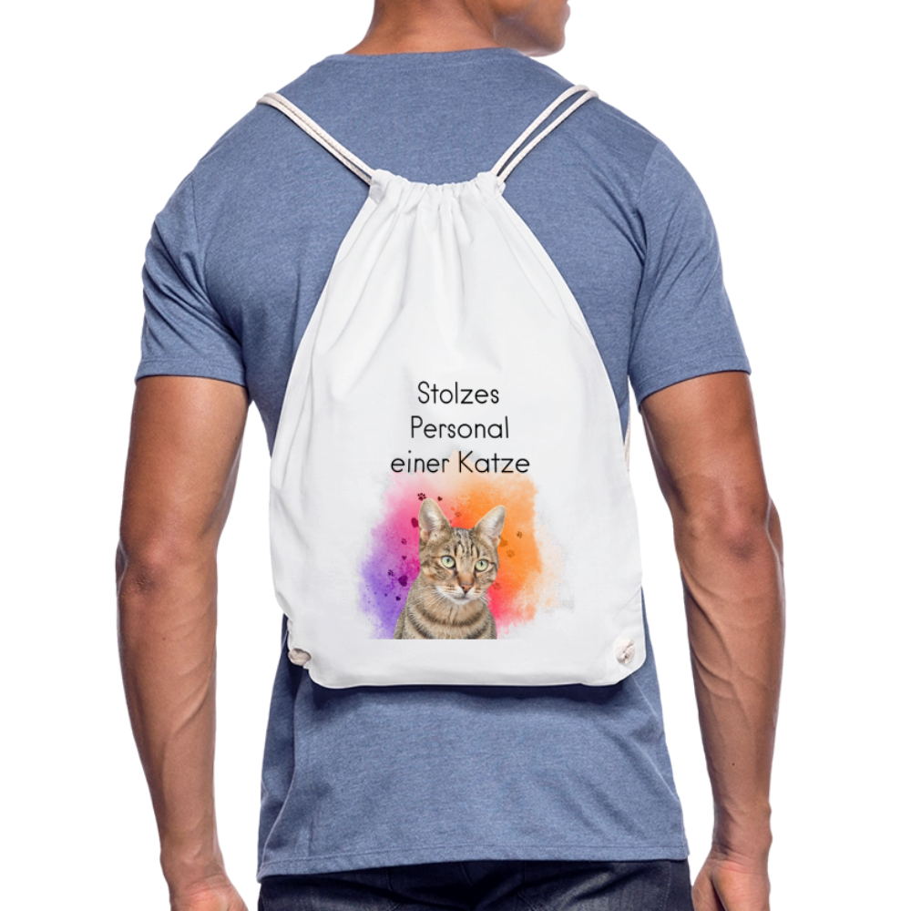 Pedro´s Turnbeutel Stolzes Personal einer Katze - Weiß