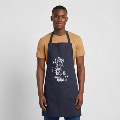 Life is not just black and white Kochschürze White Edition - Navy
