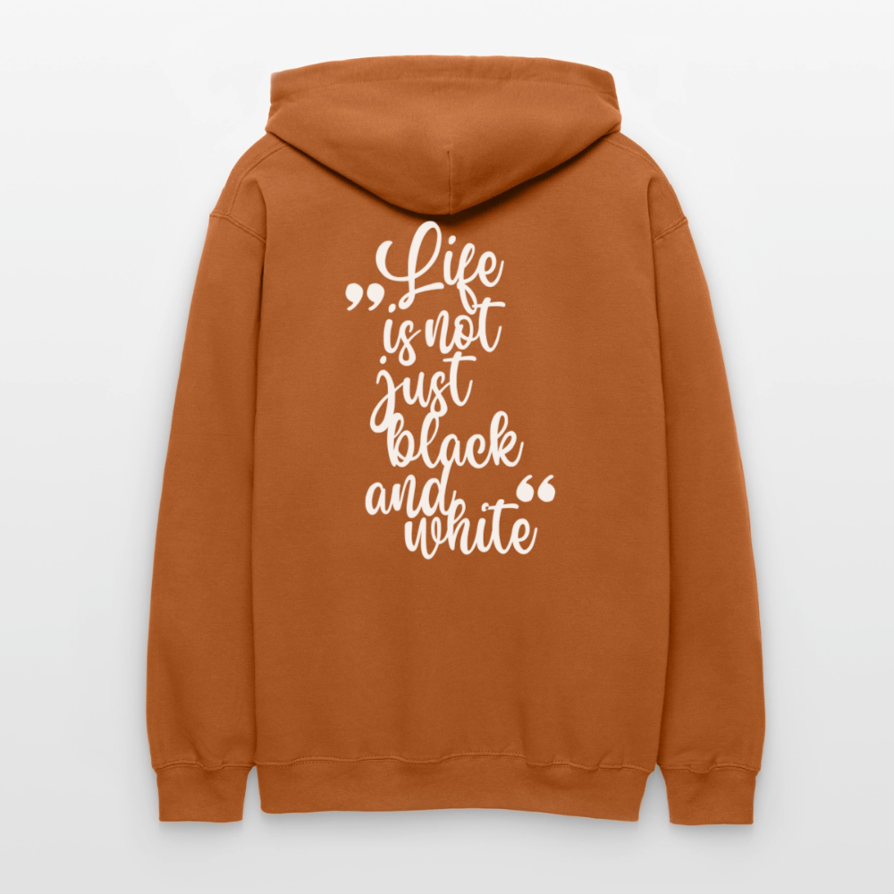 LiNBW. Crew Hoodie White Edition Life is not just black and white - Athletic Orange