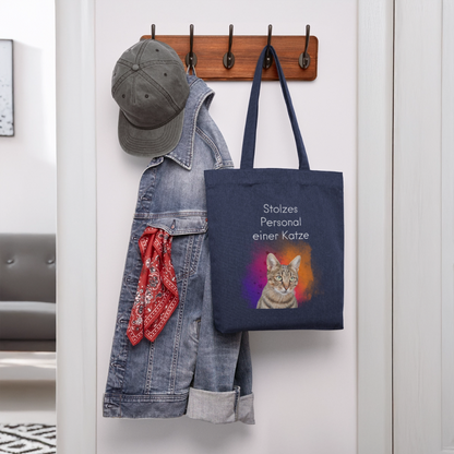 Pedro´s Stoffbeutel Stolzes Personal einer Katze White Edition - melange Blue