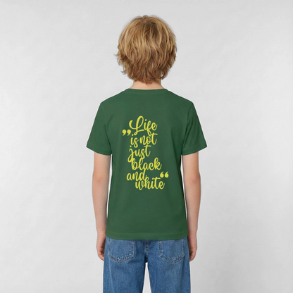 LiNBW. Crew T-Shirt Yellow Edition Life is not just black and white - Flaschengrün