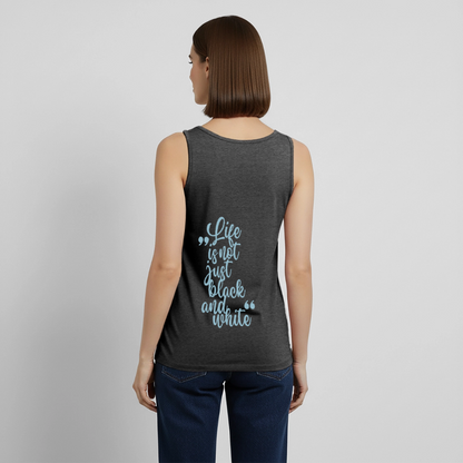 LiNBW. Tank Top Premium Blue Edition Life is not just black and white - Anthrazit meliert