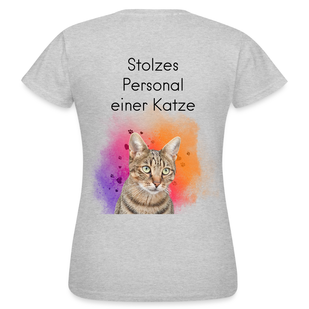 Pedro's T-Shirt CAT MOM Stolzes Personal einer Katze Black Edition - Grau meliert