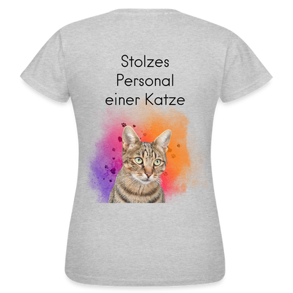 Pedro's T-Shirt CAT MOM Stolzes Personal einer Katze Black Edition - Grau meliert