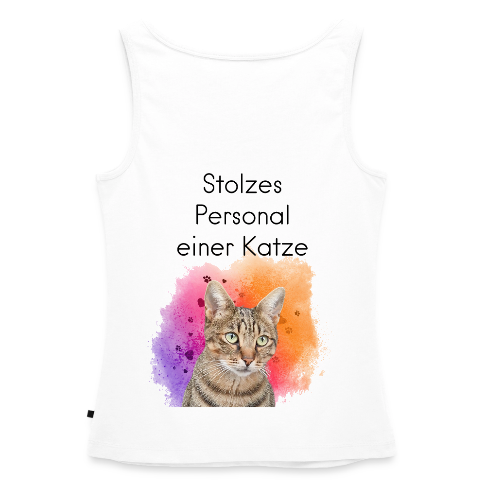 CAT MOM | Damen-Tanktop mit schwarzem Schriftzug - Weiß