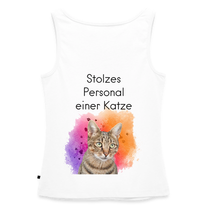 CAT MOM | Damen-Tanktop mit schwarzem Schriftzug - Weiß