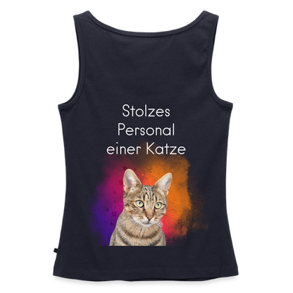 CAT MOM | Damen-Tanktop mit weißem Schriftzug - Navy