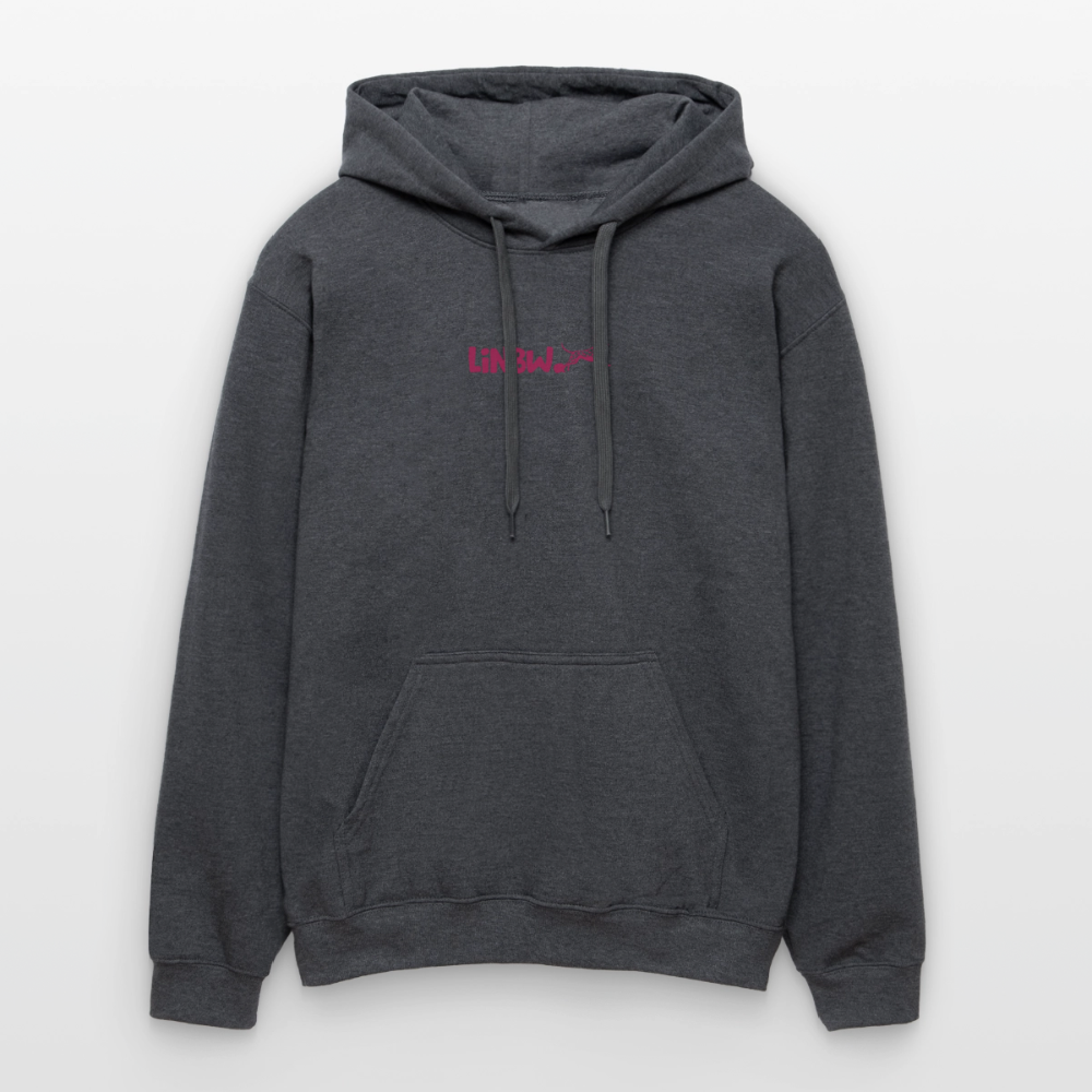LiNBW. Crew Hoodie Pink Edition Life is not just black and white - Dunkelgrau meliert