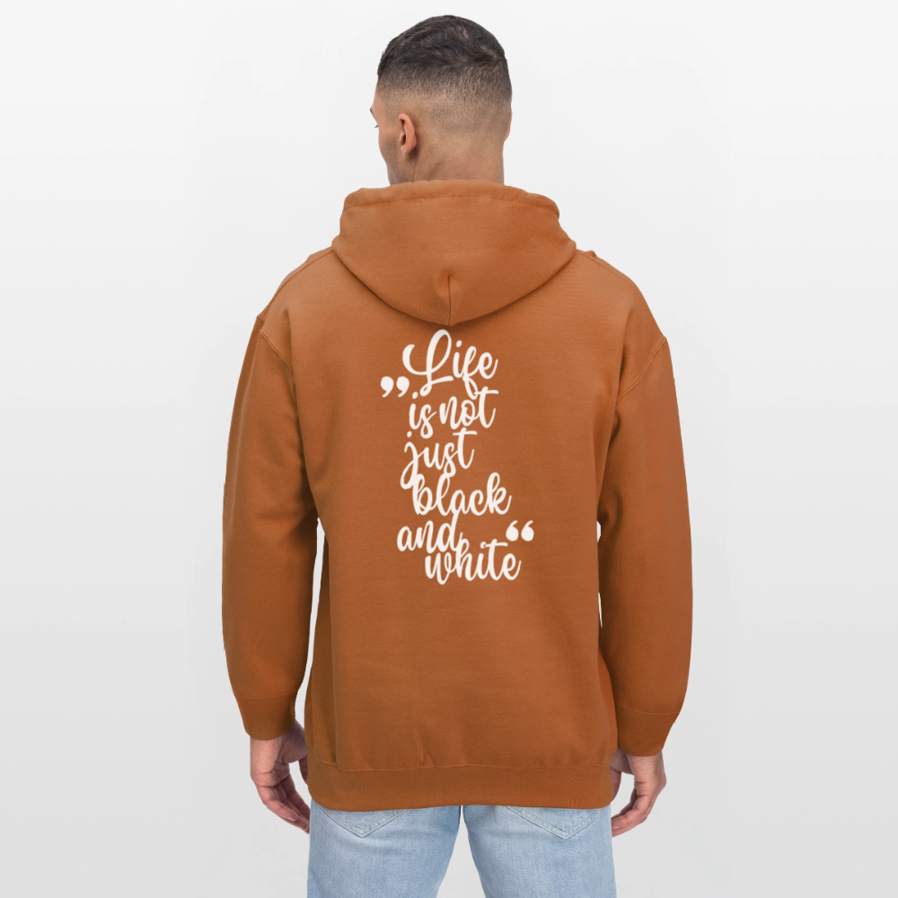 LiNBW. Crew Hoodie White Edition Life is not just black and white - Athletic Orange