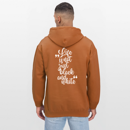 LiNBW. Crew Hoodie White Edition Life is not just black and white - Athletic Orange
