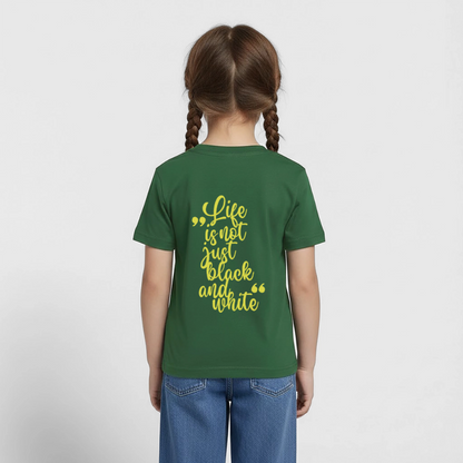 LiNBW. Crew T-Shirt Yellow Edition Life is not just black and white - Flaschengrün