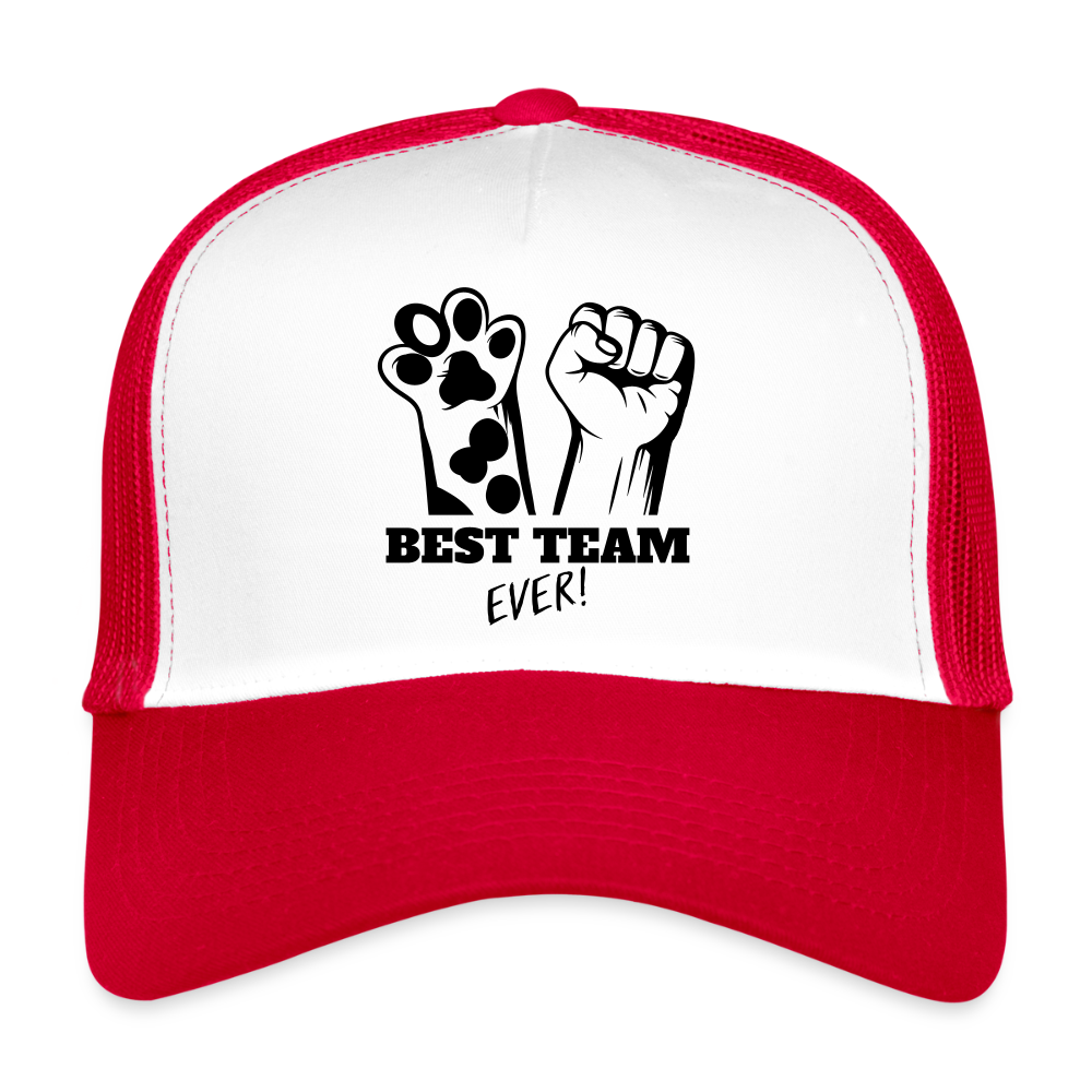 Best Team Ever Trucker Cap - Weiß/Rot