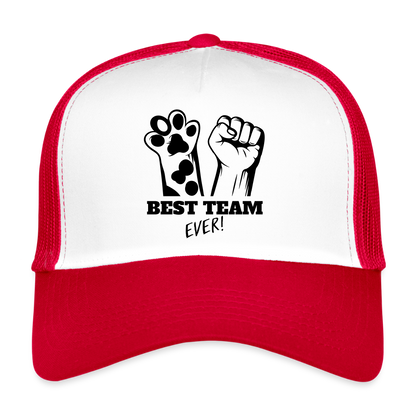 Best Team Ever Trucker Cap - Weiß/Rot