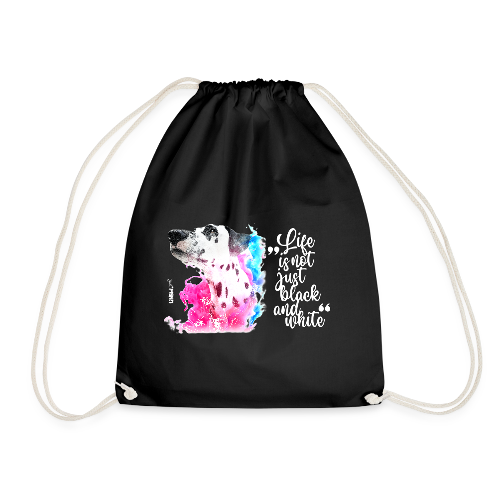 Boa´s Turnbeutel Splash Life is not just black and white Edition White - Schwarz
