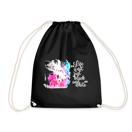Boa´s Turnbeutel Splash Life is not just black and white Edition White - Schwarz