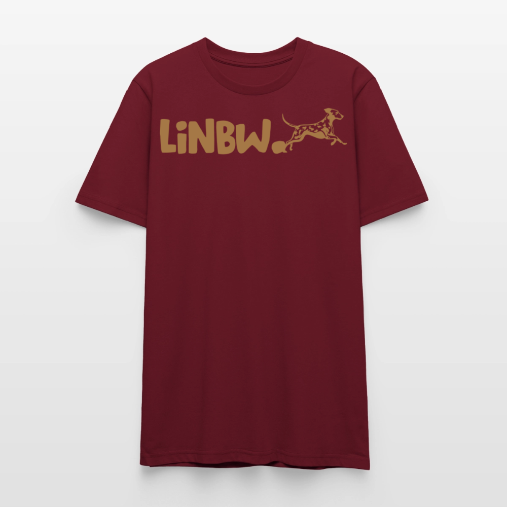 LiNBW. Unisex T-Shirt Premium Crew Brown Edition Life is not just black and white - Burgunderrot