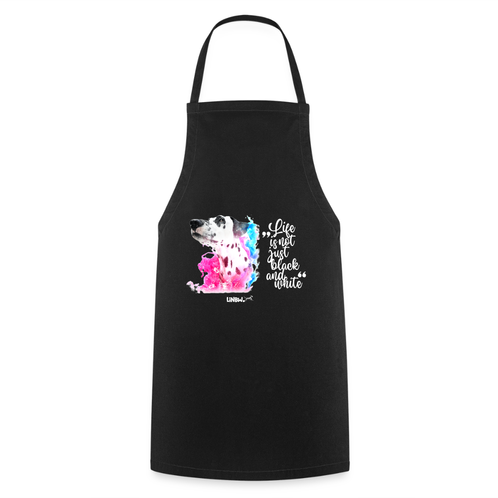 Boa´s Kochschürze Splash Life is not just black and white Edition White - Schwarz