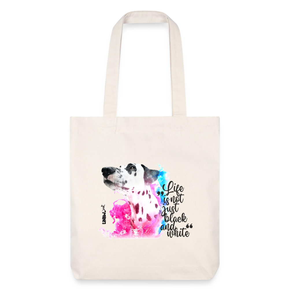 Boa´s Stoffbeutel Splash Edition Black Life is not just black and white - Naturweiß