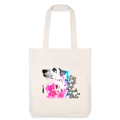 Boa´s Stoffbeutel Splash Edition Black Life is not just black and white - Naturweiß