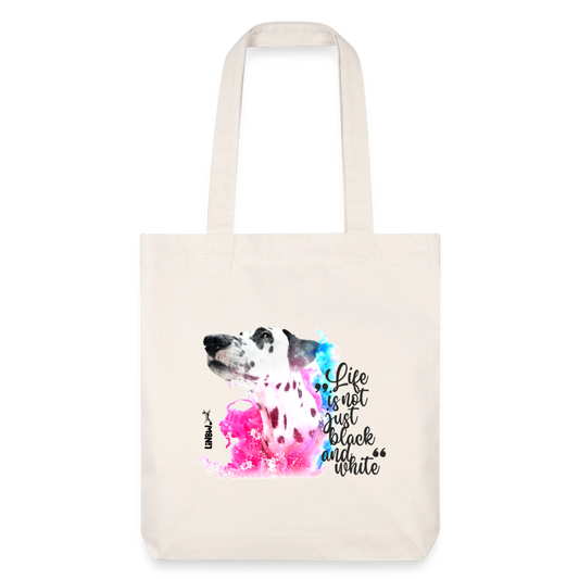 Boa´s Stoffbeutel Splash Edition Black Life is not just black and white - Naturweiß