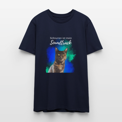 Nala's Unisex T-Shirt Premium Schnurren ist mein Soundtrack White Edition - Navy
