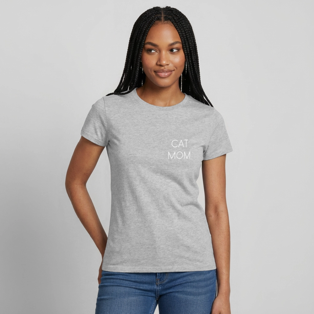 Pedro's T-Shirt CAT MOM Stolzes Personal einer Katze White Edition - Grau meliert