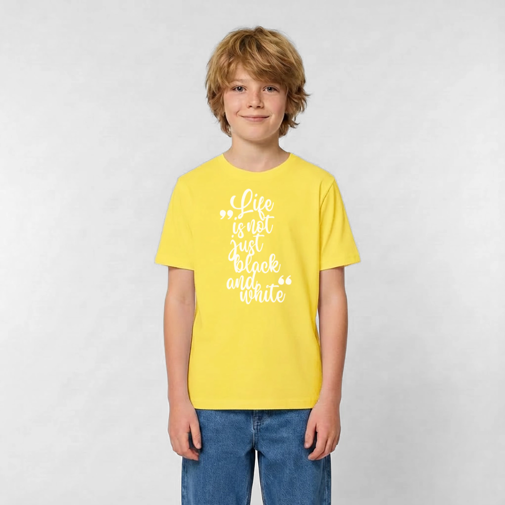 Life is not just black and white T-Shirt White Edition - Gelb