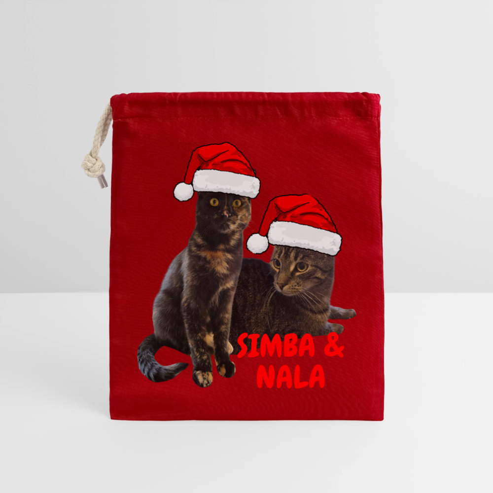 Nala´s und Simba´s Baumwollbeutel Weihnachtsedition - Rot