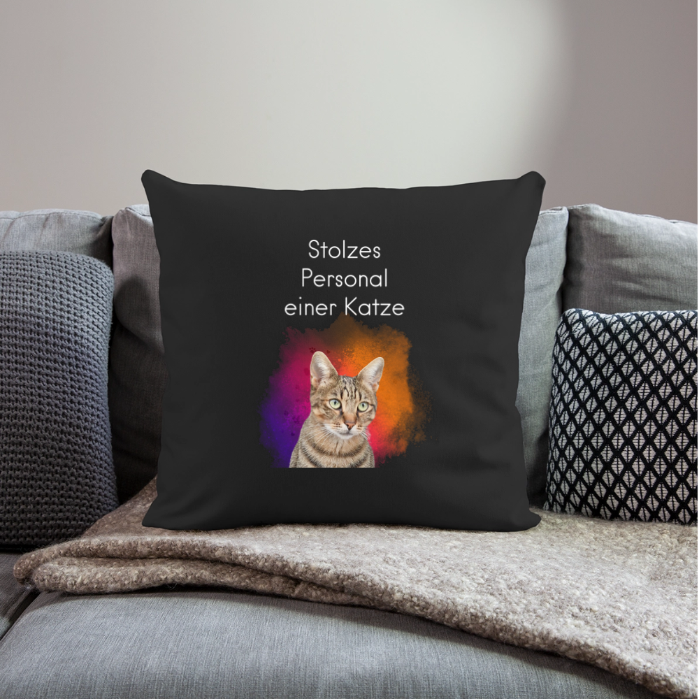 Pedro´s Kissen Stolzes Personal einer Katze White Edition - Schwarz