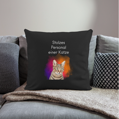 Pedro´s Kissen Stolzes Personal einer Katze White Edition - Schwarz